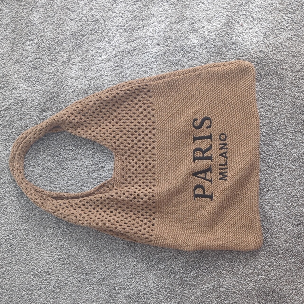 Brown Mesh Tote Bag